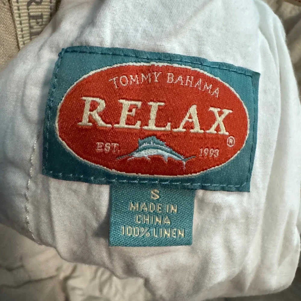 Tommy Bahama Pants Mens Small Beige 100% Linen Drawstring Elastic Waist Cabana